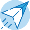 Submit art icon; paper airplane